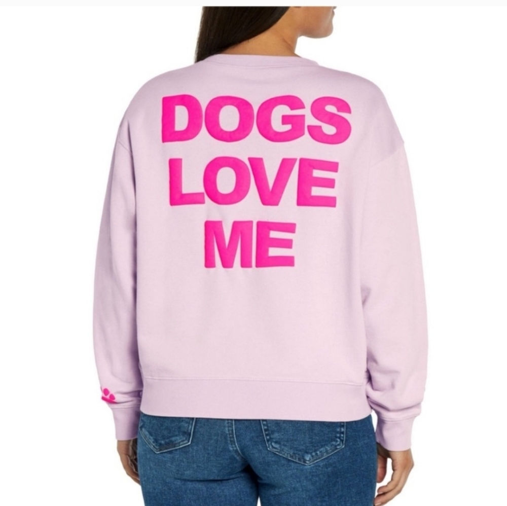 WILDFOX selkie Purple Dogs Love Me Crewneck Jersey Sweatshirt Y2k Revolve Glam